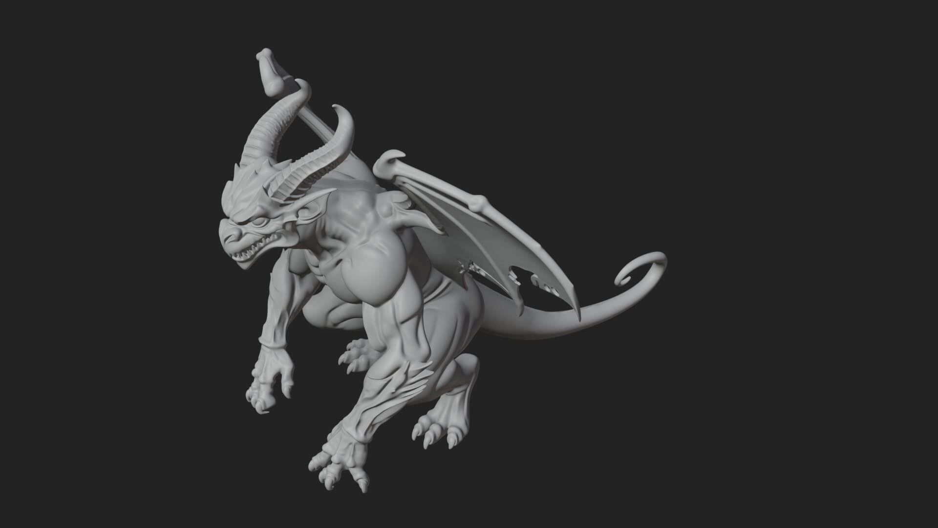 Gothic Gargoyle Statue Design 12 3d Print Model 3D Model