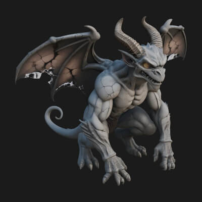 Gothic Gargoyle Statue Design 12 3d Print Model