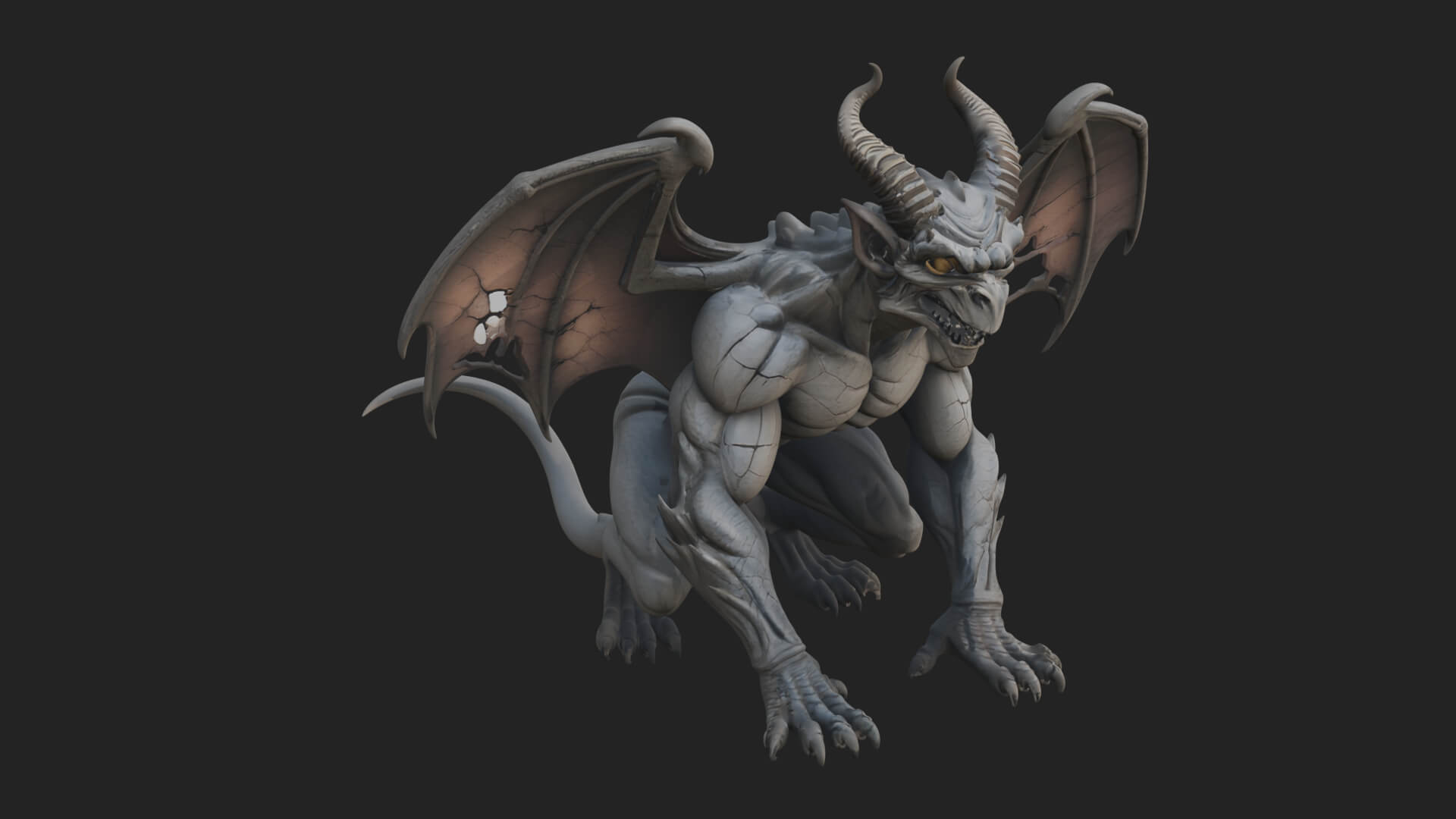 Gothic Gargoyle Statue Design 9 3D Print Model 3D Model