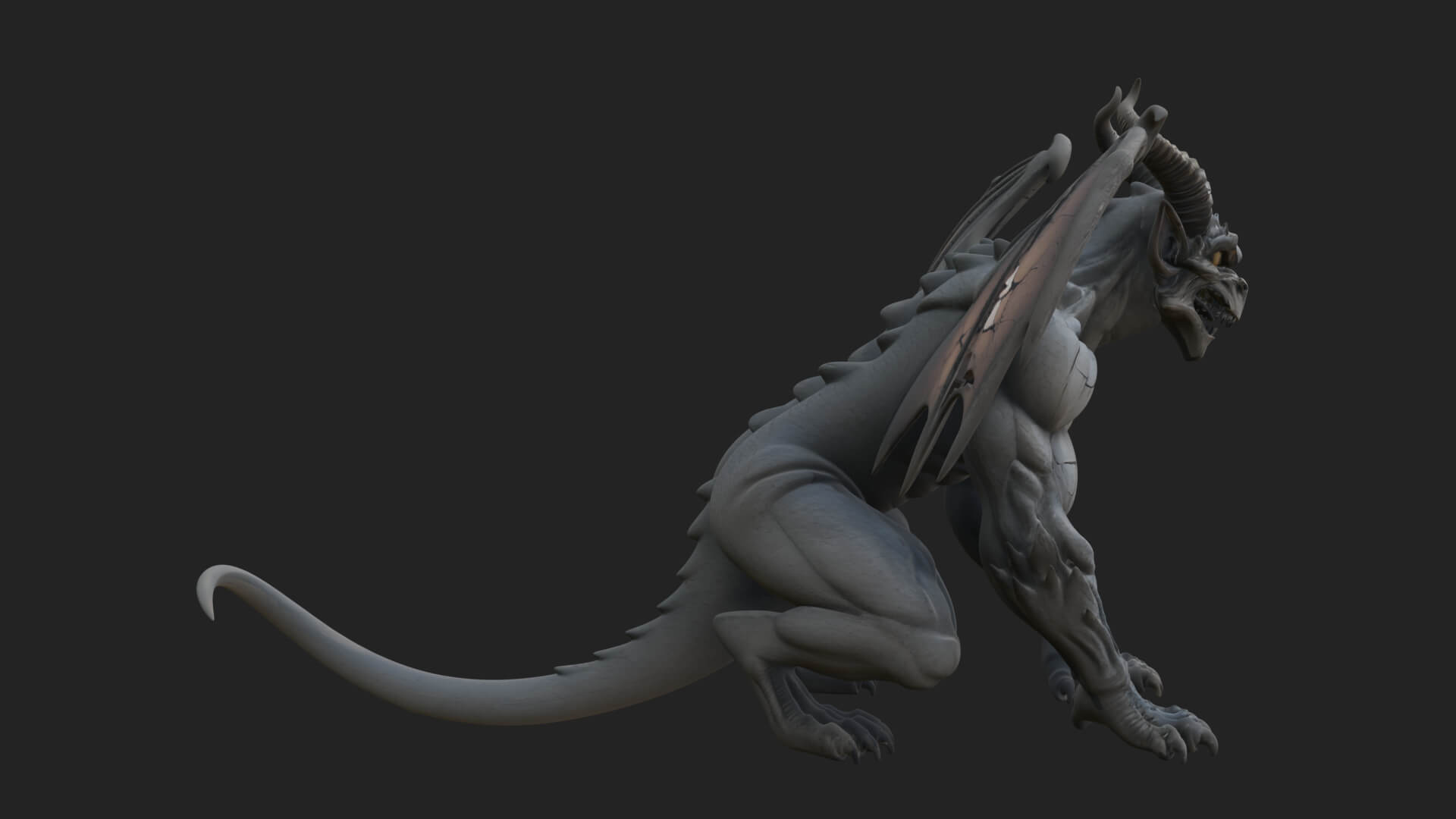 Gothic Gargoyle Statue Design 9 3D Print Model 3D Model