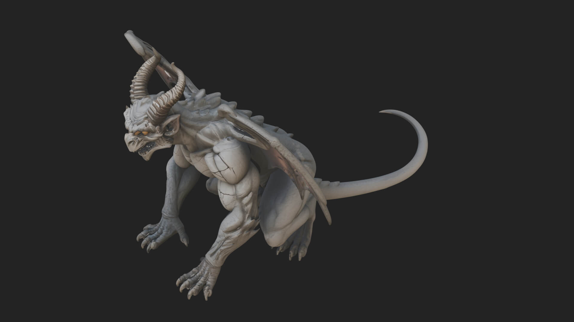 Gothic Gargoyle Statue Design 9 3D Print Model 3D Model
