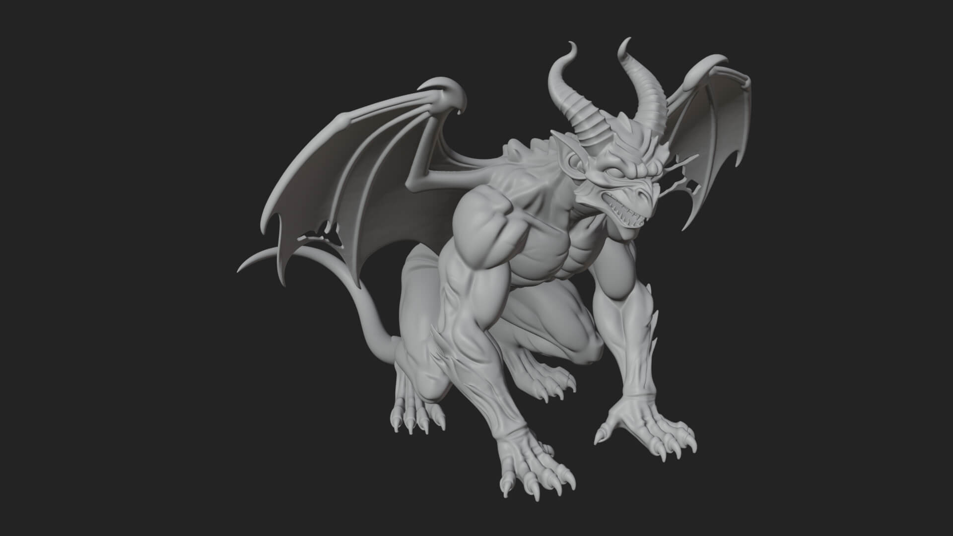 Gothic Gargoyle Statue Design 9 3D Print Model 3D Model