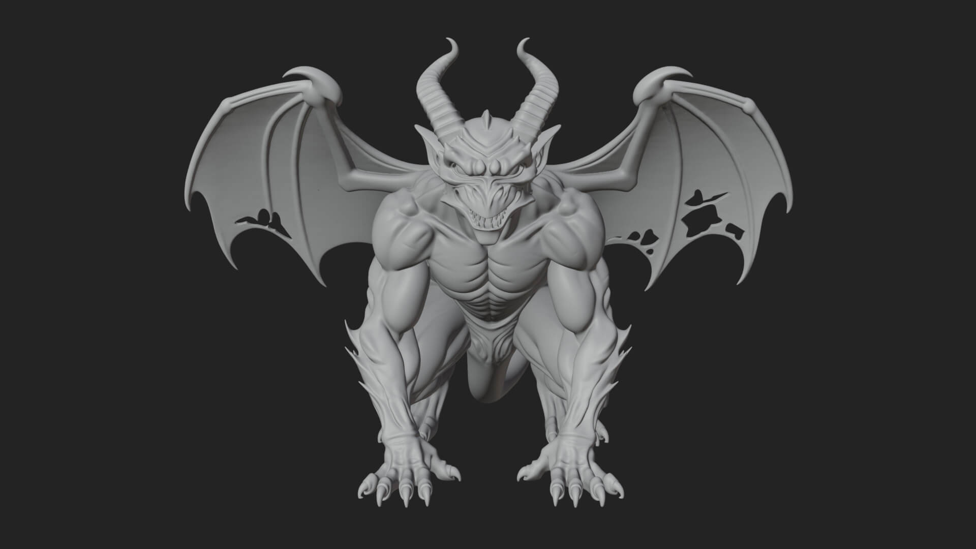Gothic Gargoyle Statue Design 9 3D Print Model 3D Model