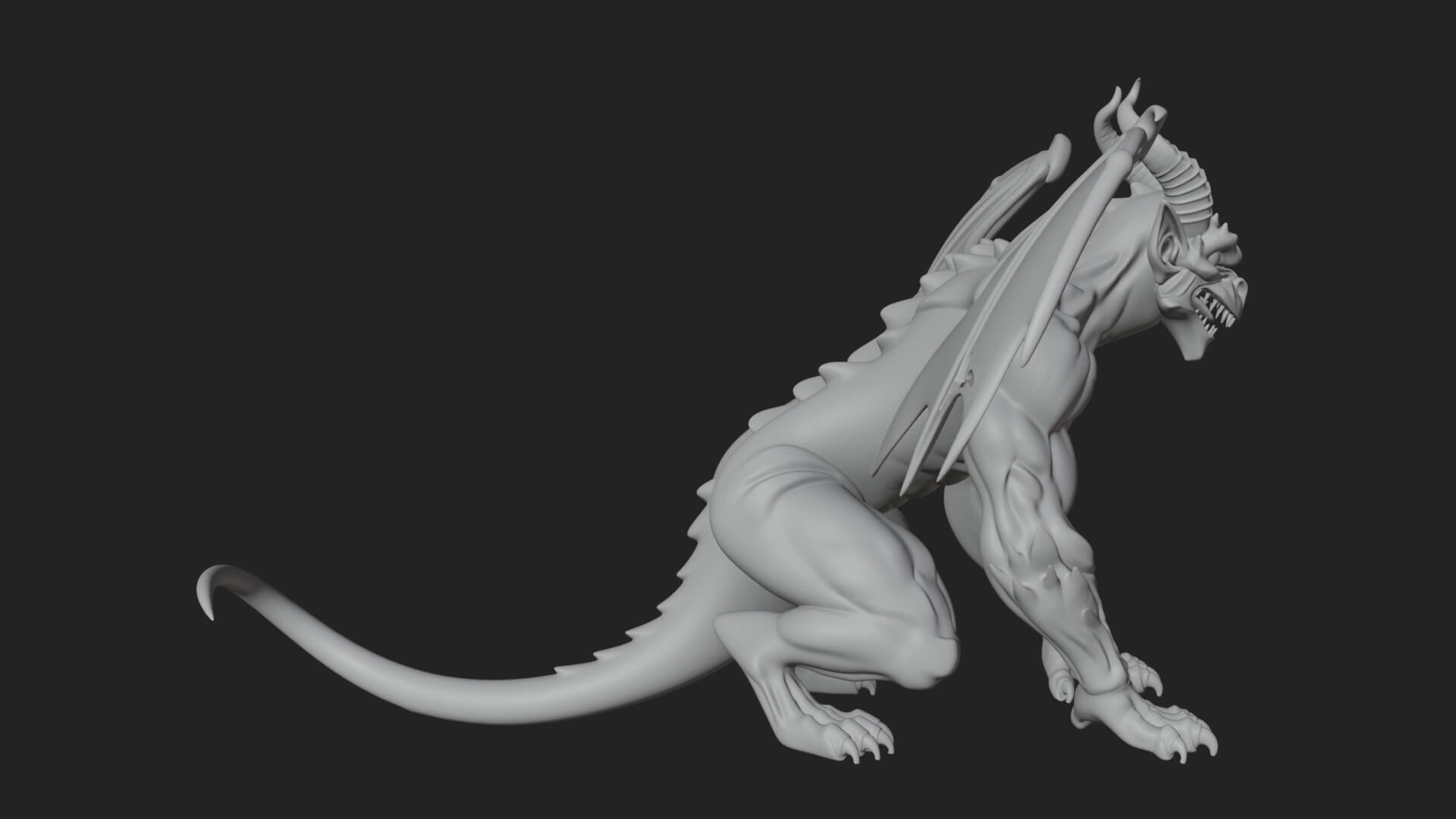 Gothic Gargoyle Statue Design 9 3D Print Model 3D Model