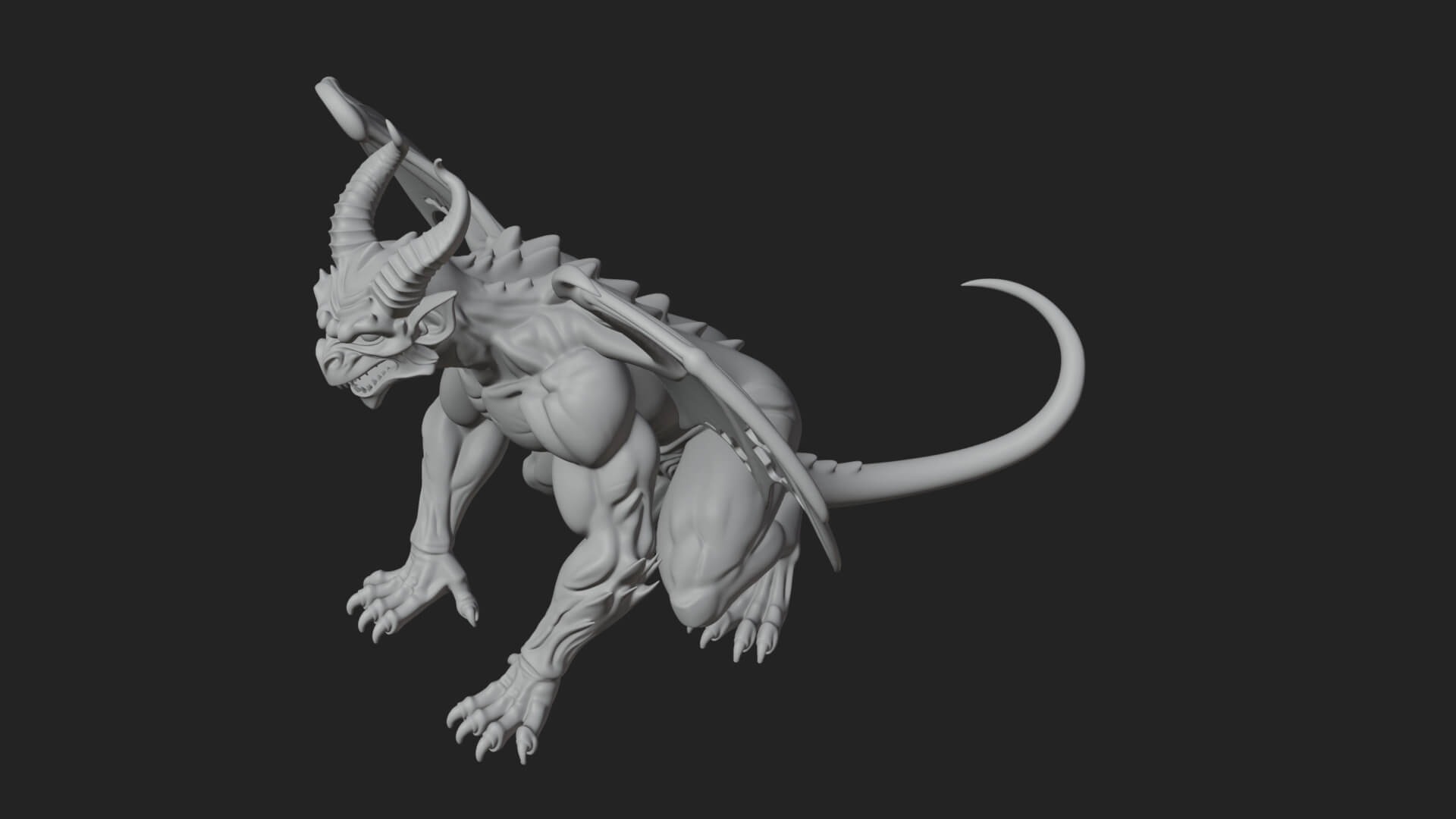 Gothic Gargoyle Statue Design 9 3D Print Model 3D Model
