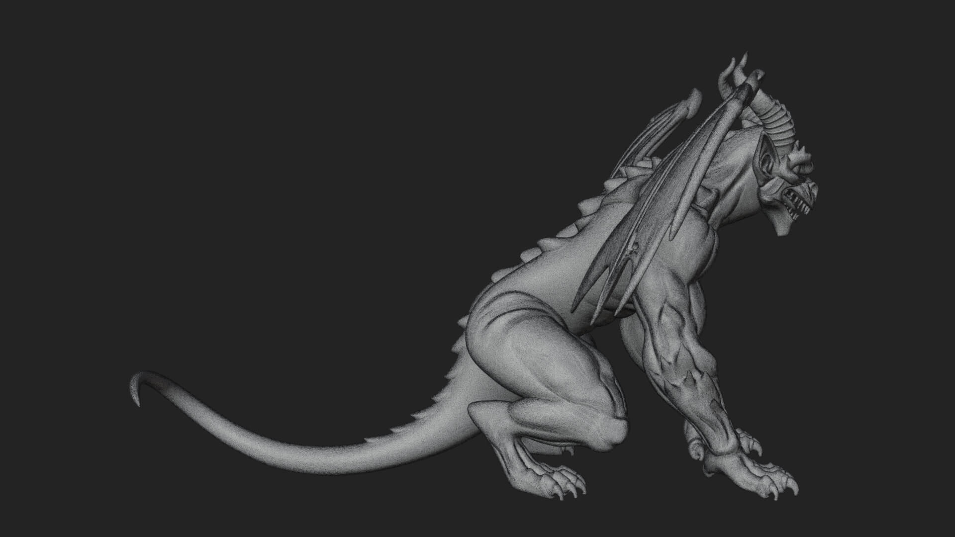 Gothic Gargoyle Statue Design 9 3D Print Model 3D Model