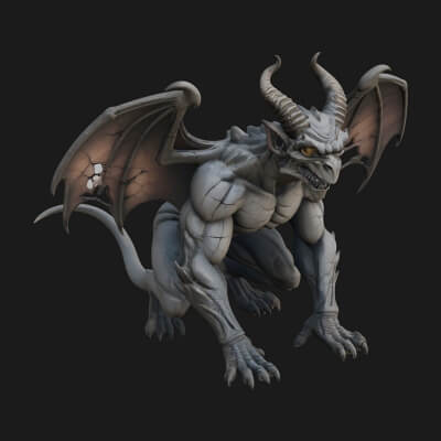 Gothic Gargoyle Statue Design 9 3D Print Model