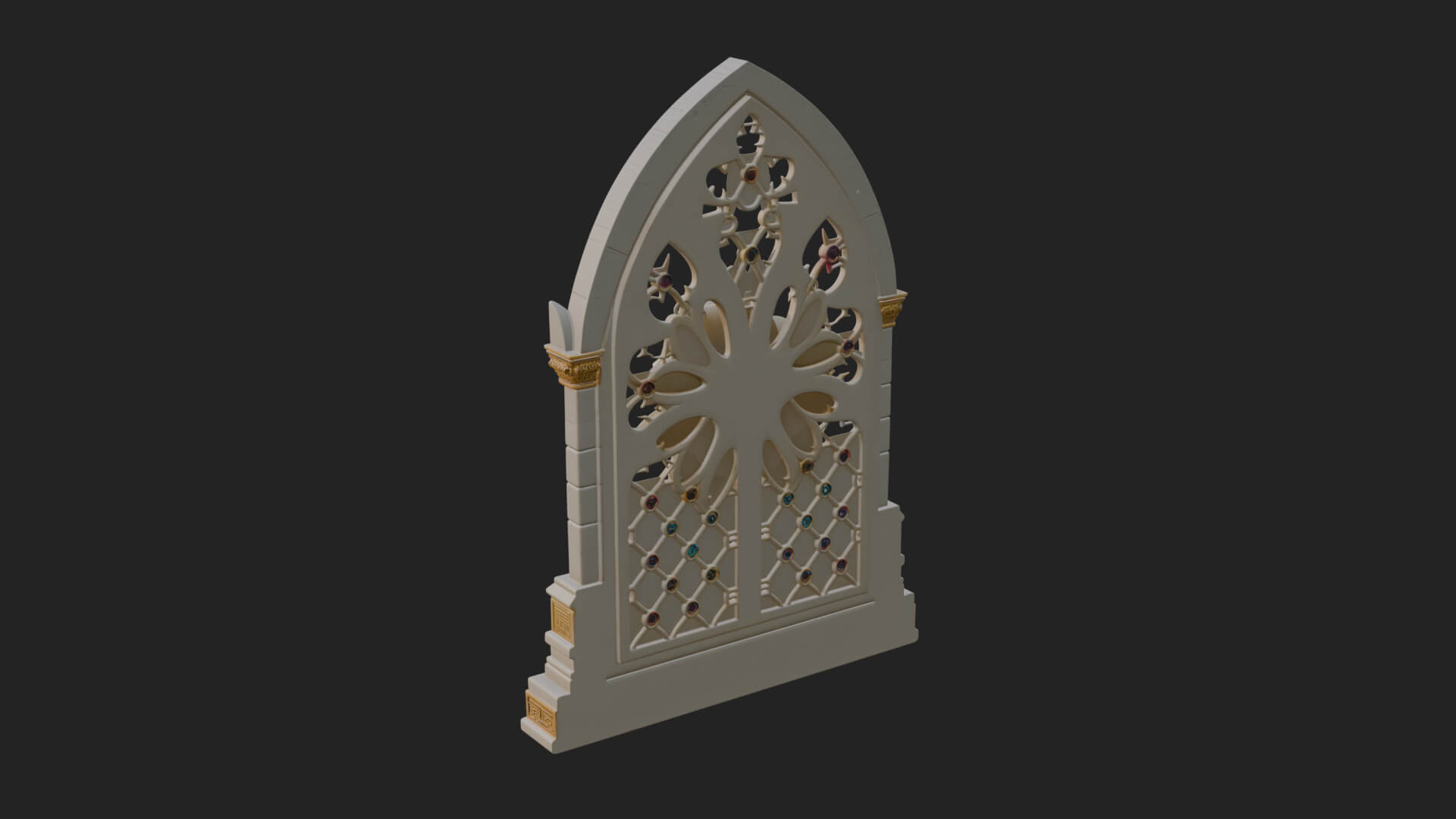Gothic Rose Window Ornament Design 2 3D Print Model 3D Model