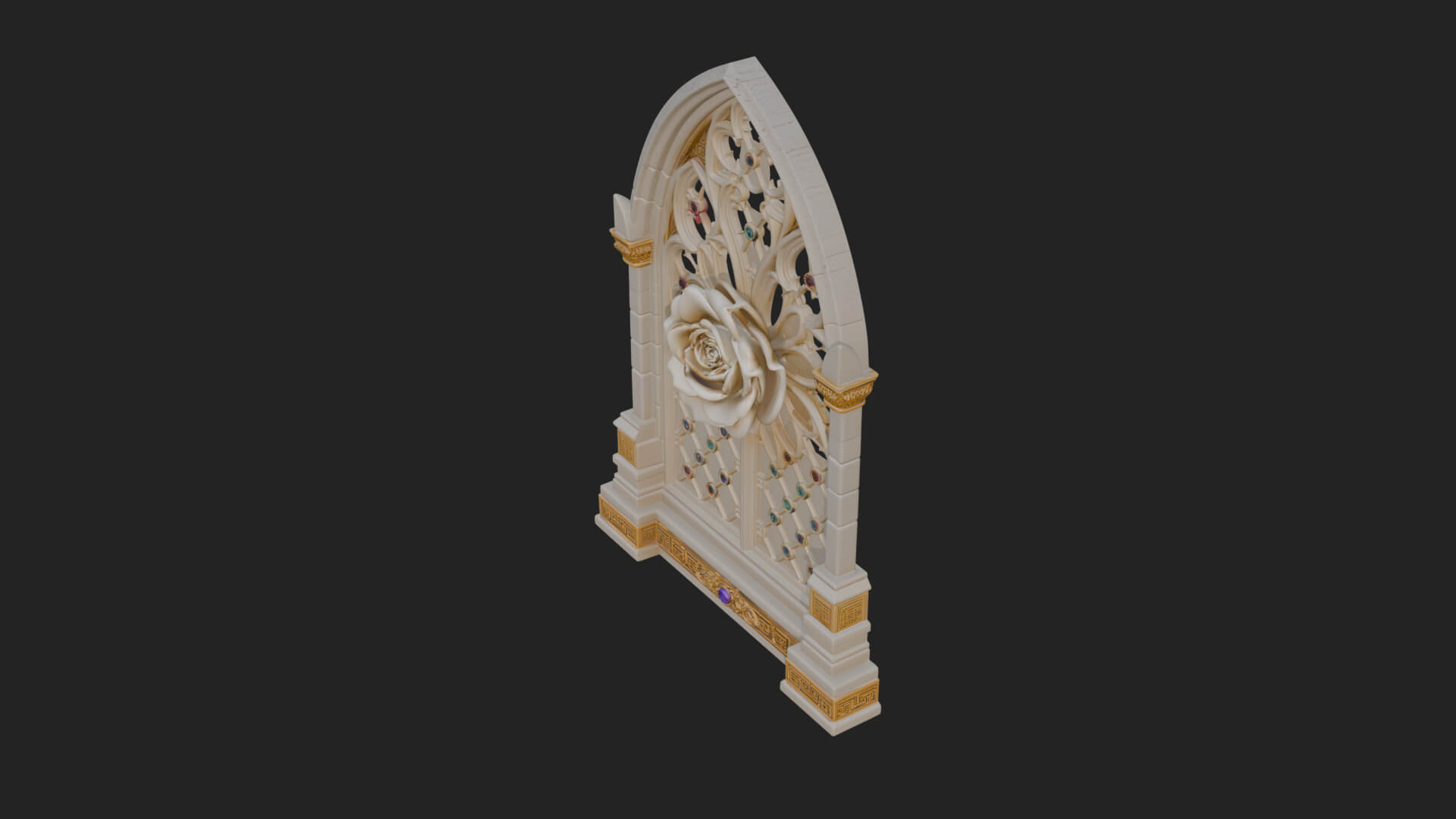 Gothic Rose Window Ornament Design 2 3D Print Model 3D Model