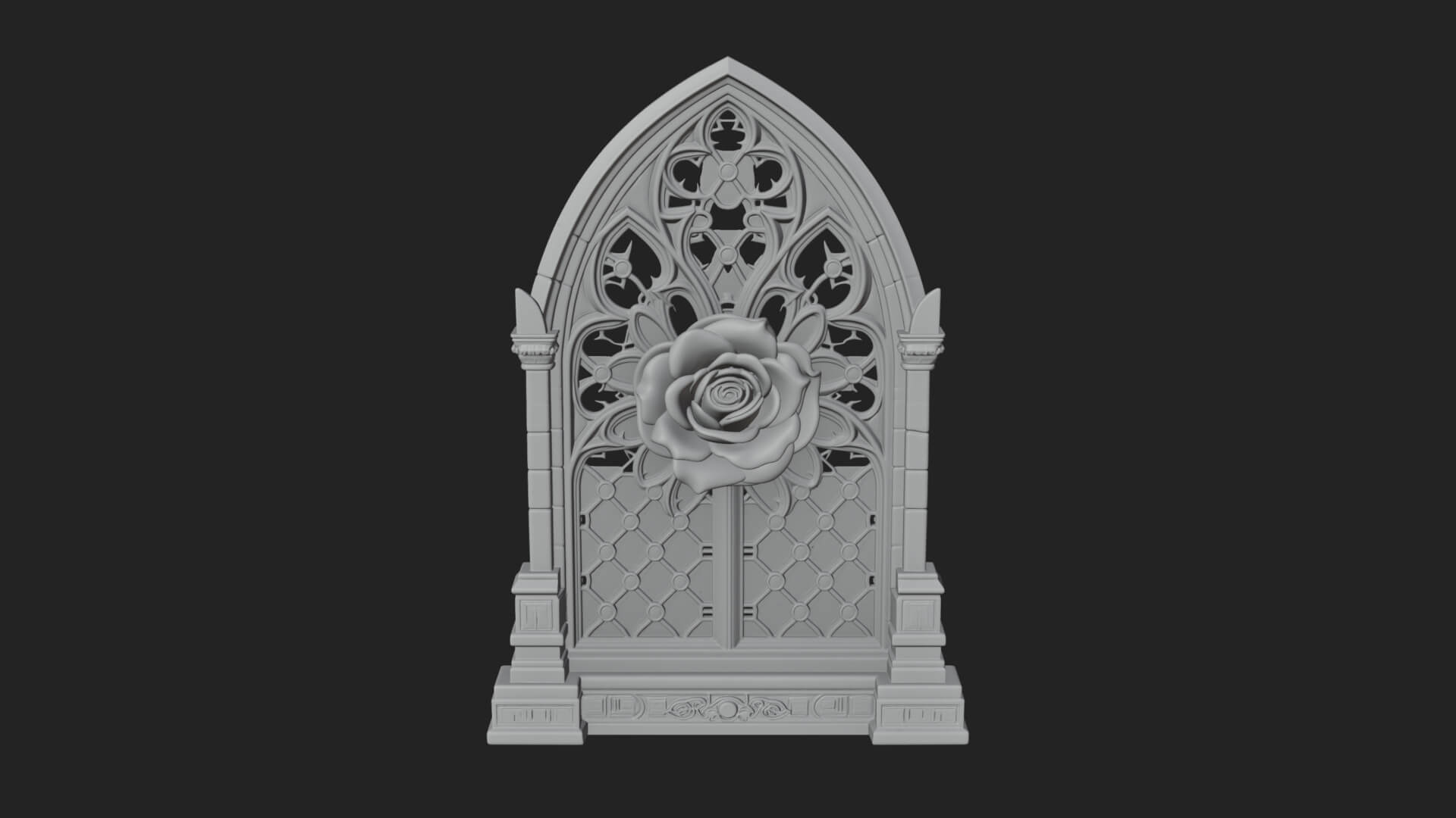 Gothic Rose Window Ornament Design 2 3D Print Model 3D Model