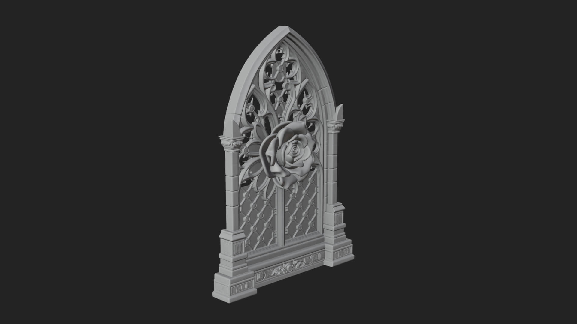 Gothic Rose Window Ornament Design 2 3D Print Model 3D Model