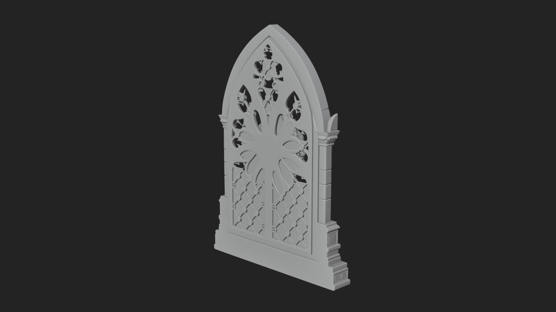 Gothic Rose Window Ornament Design 2 3D Print Model 3D Model