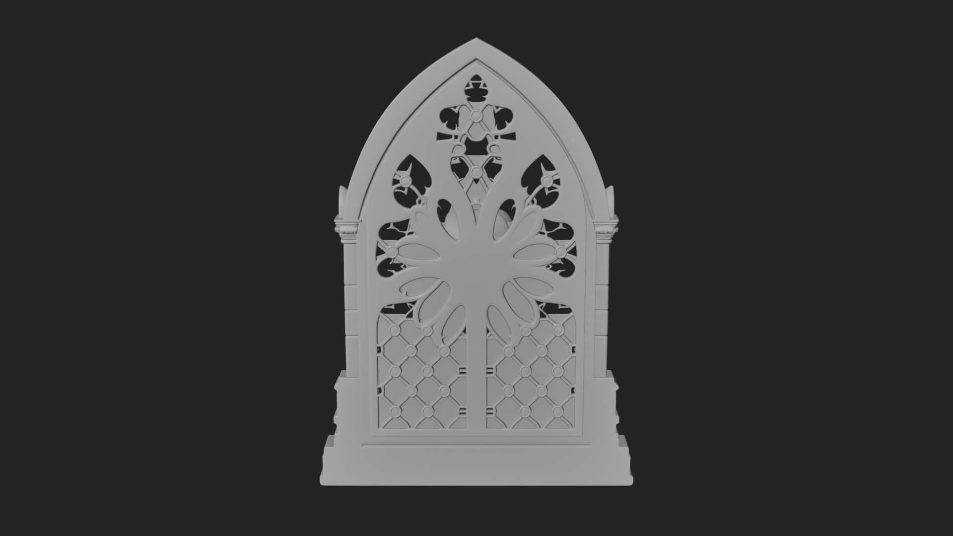 Gothic Rose Window Ornament Design 2 3D Print Model 3D Model