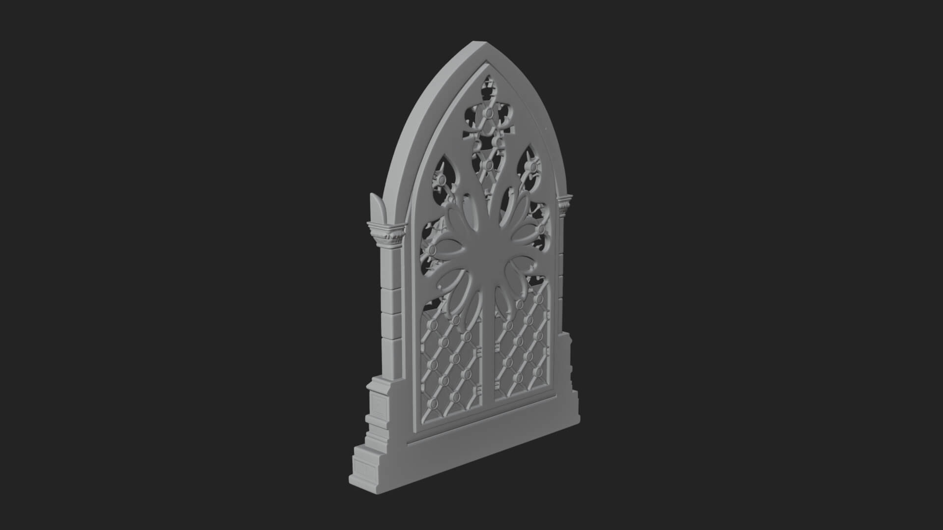 Gothic Rose Window Ornament Design 2 3D Print Model 3D Model