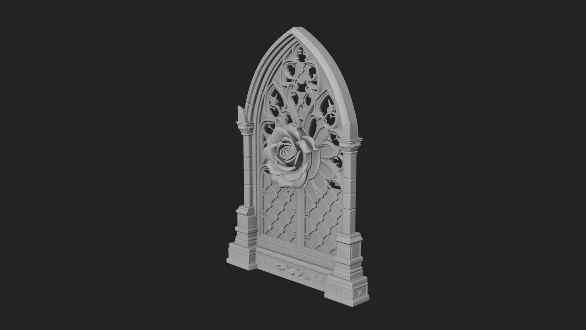 Gothic Rose Window Ornament Design 2 3D Print Model 3D Model