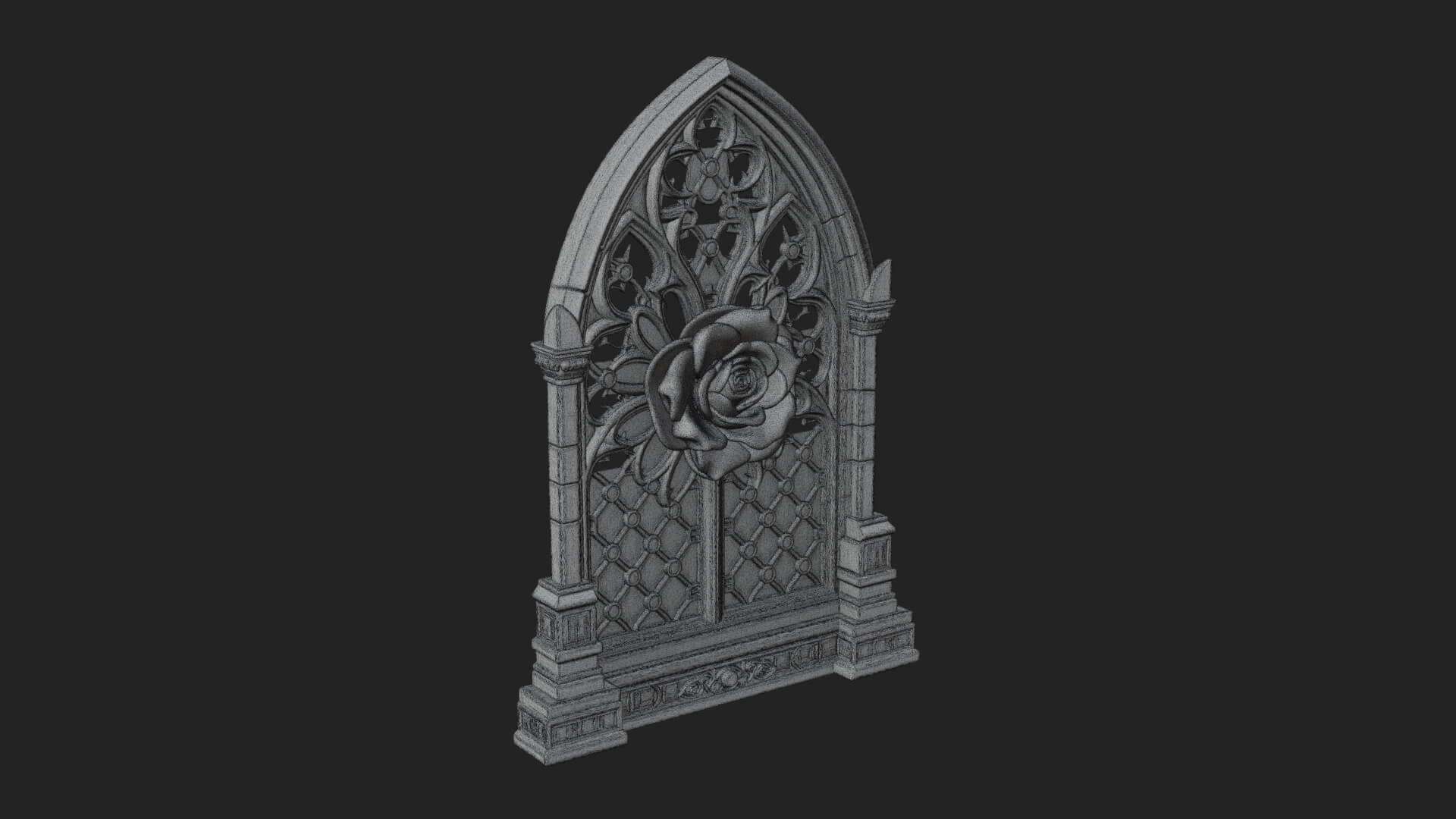 Gothic Rose Window Ornament Design 2 3D Print Model 3D Model