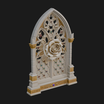 Gothic Rose Window Ornament Design 2 3D Print Model