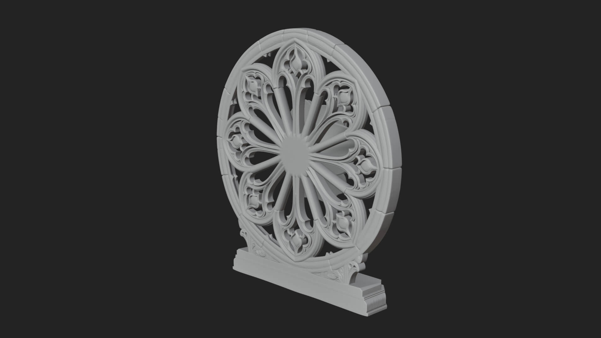 Gothic Rose Window Ornament Design 3 3D Print Model 3D Model