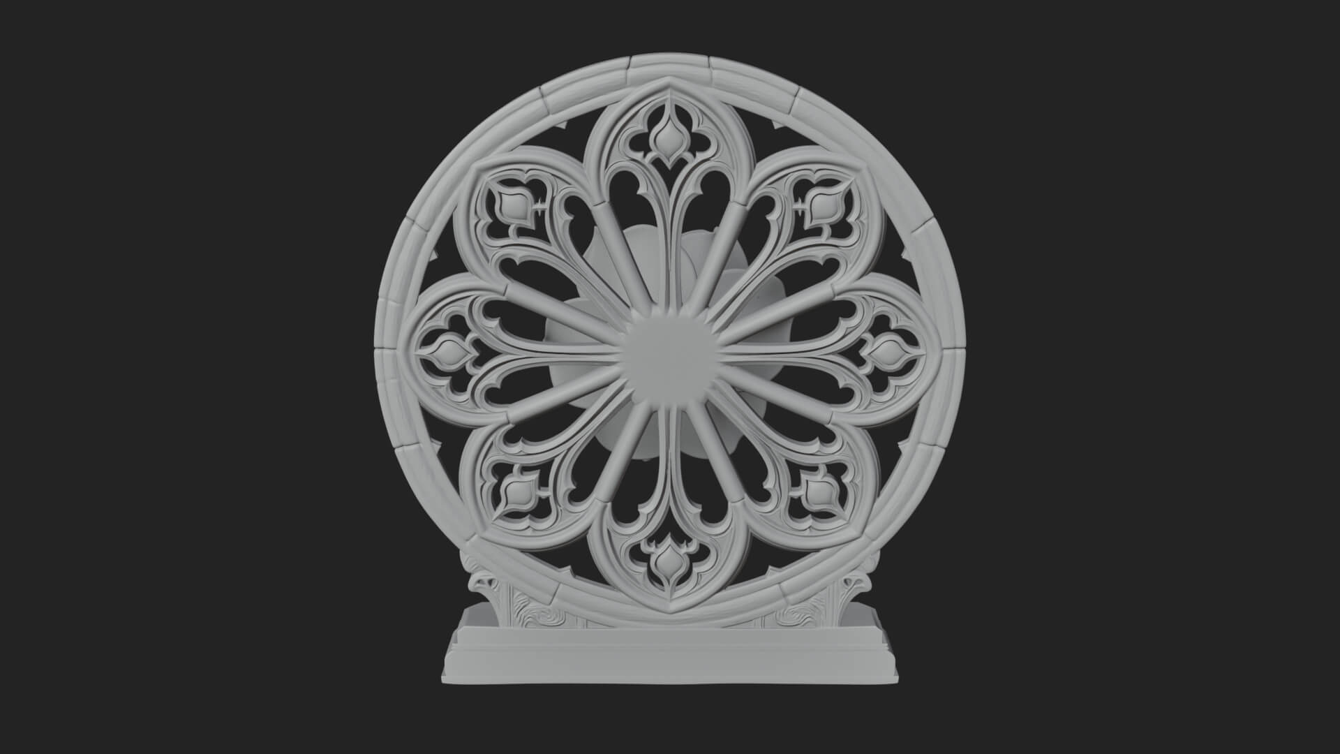 Gothic Rose Window Ornament Design 3 3D Print Model 3D Model