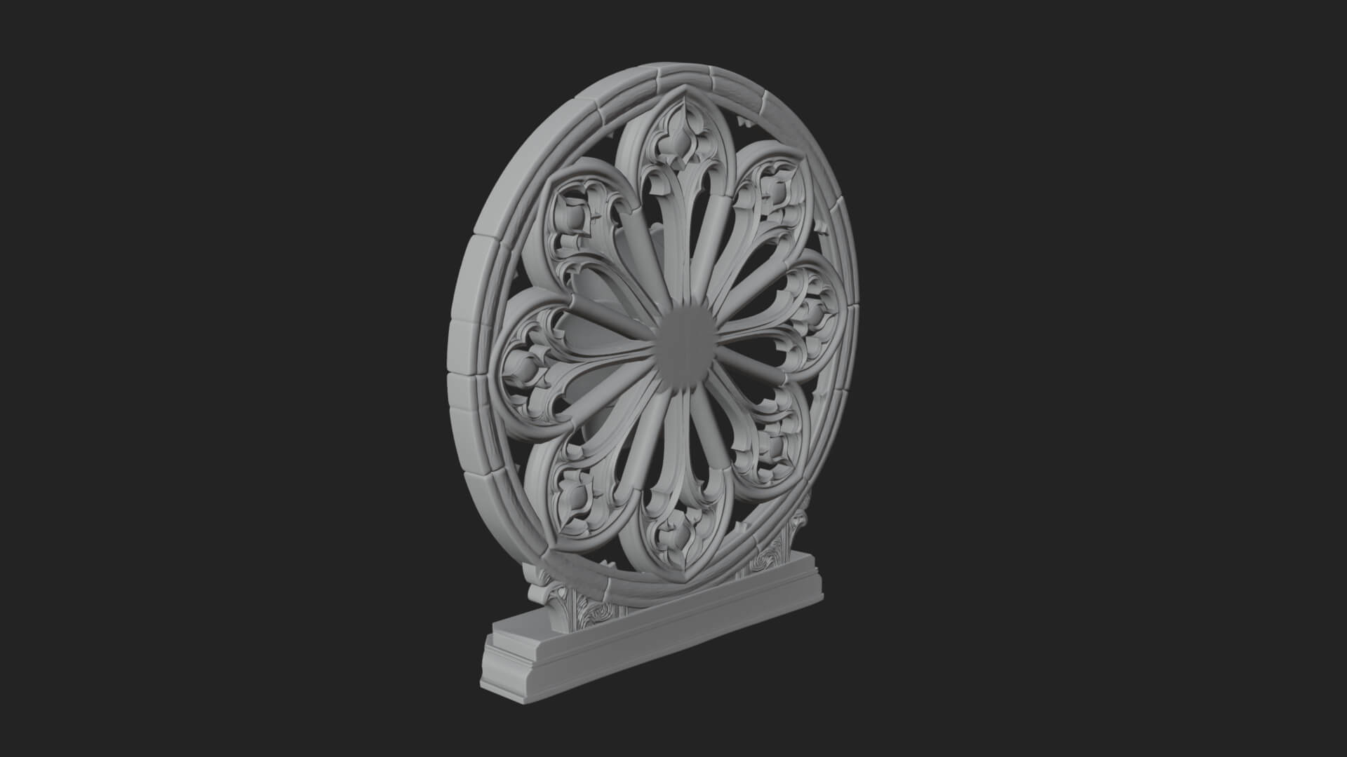 Gothic Rose Window Ornament Design 3 3D Print Model 3D Model