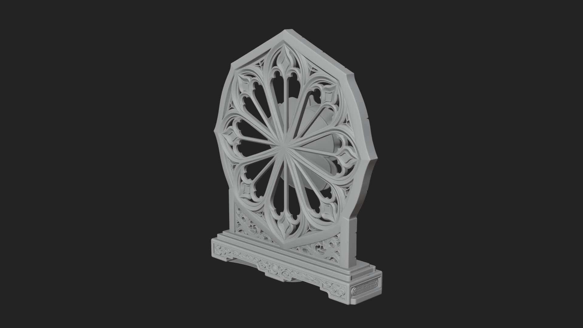 Gothic Rose Window Ornament Design 4 3D Print Model 3D Model