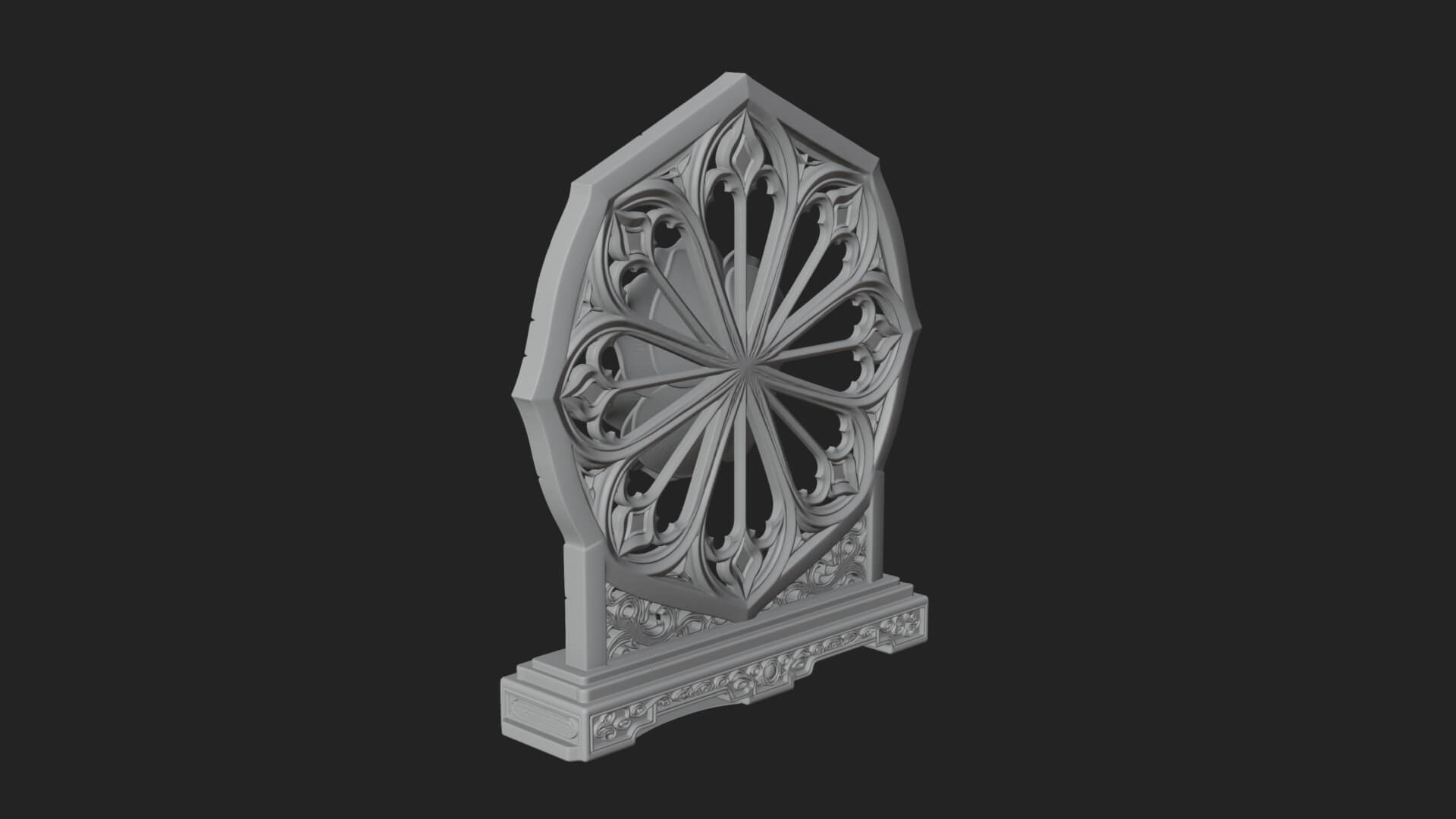 Gothic Rose Window Ornament Design 4 3D Print Model 3D Model