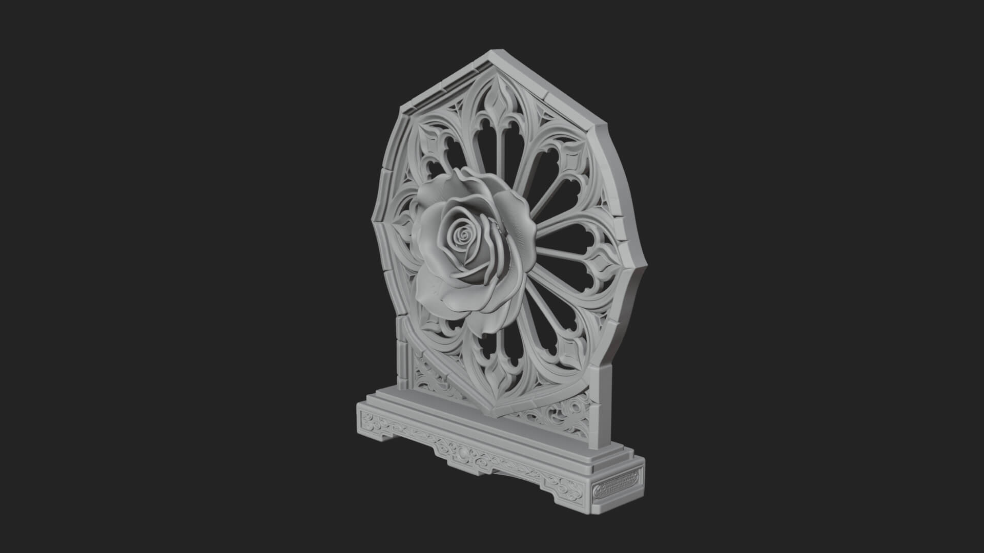 Gothic Rose Window Ornament Design 4 3D Print Model 3D Model