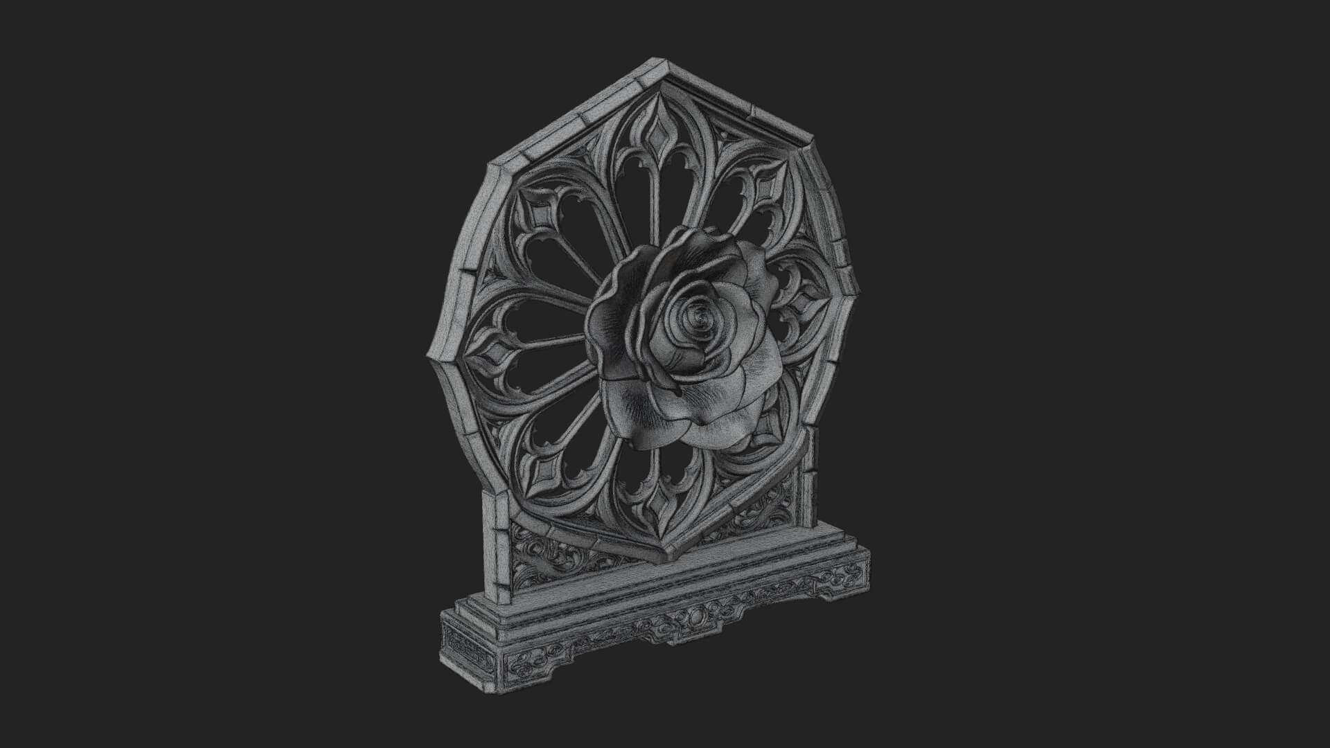 Gothic Rose Window Ornament Design 4 3D Print Model 3D Model