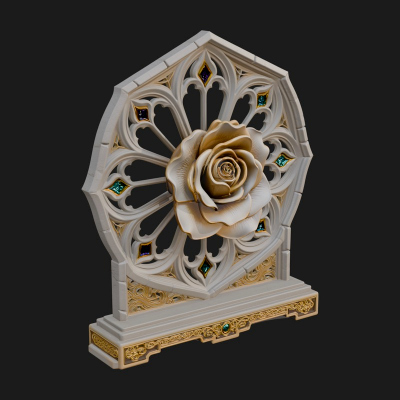 Gothic Rose Window Ornament Design 4 3D Print Model