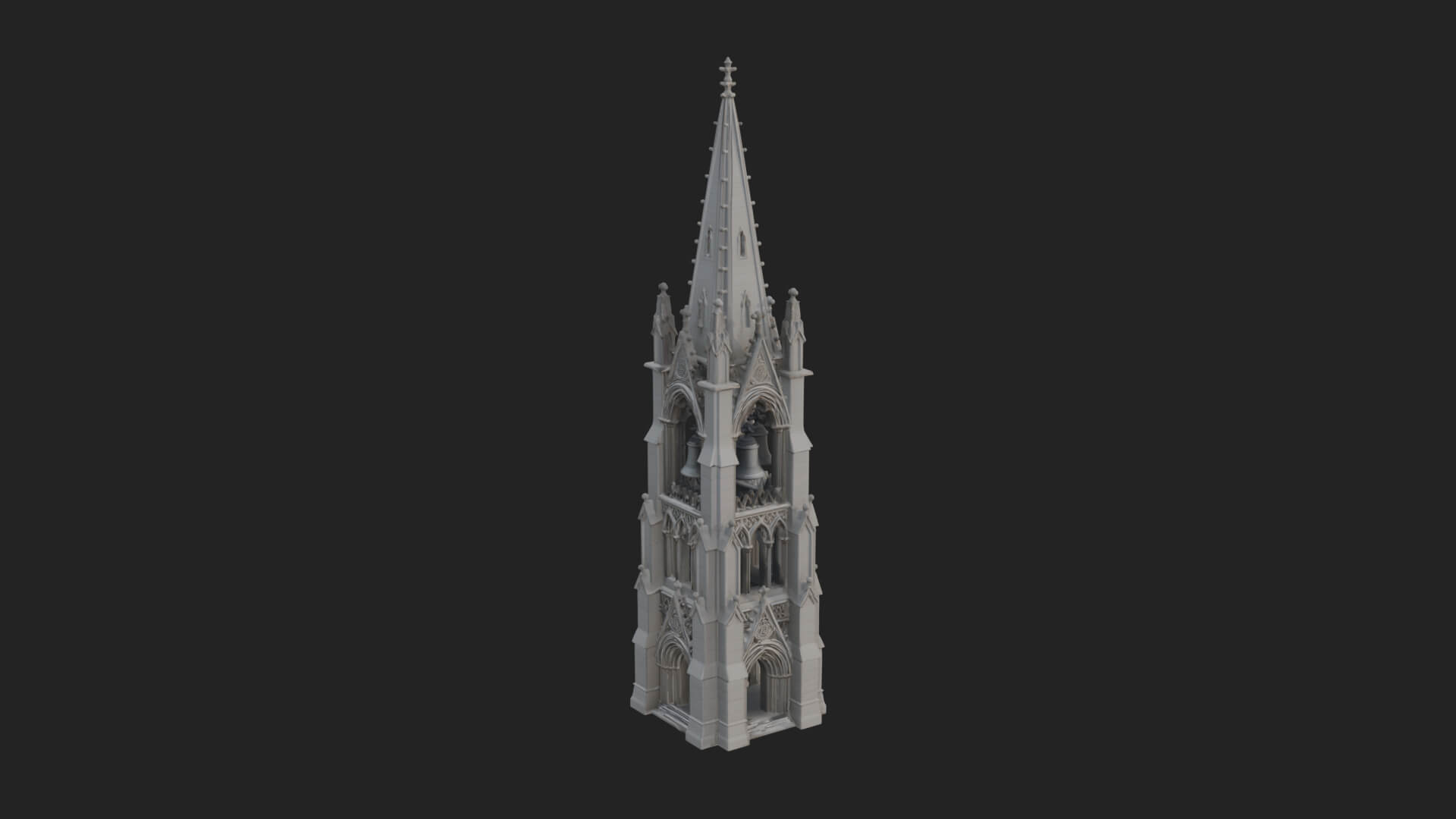 Gothic Spire Tower Design 10 3D Print Model 3D Model