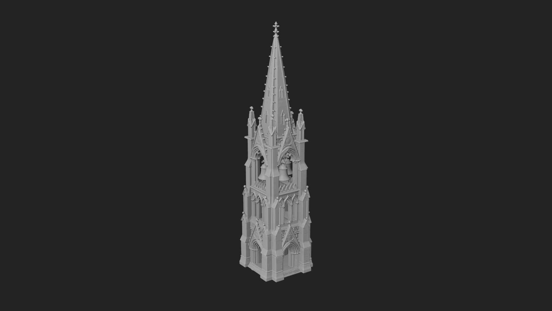 Gothic Spire Tower Design 10 3D Print Model 3D Model