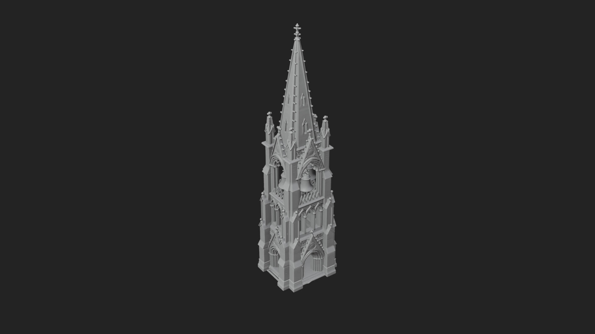 Gothic Spire Tower Design 10 3D Print Model 3D Model