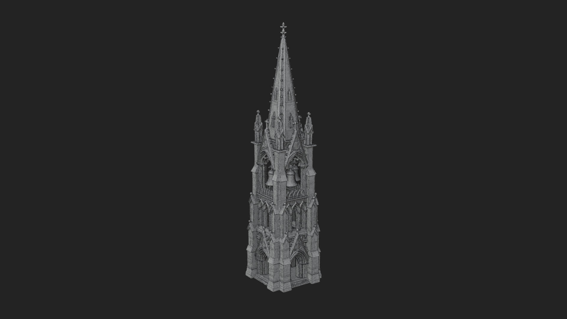Gothic Spire Tower Design 10 3D Print Model 3D Model