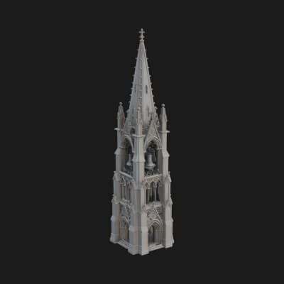 Gothic Spire Tower Design 10 3D Print Model