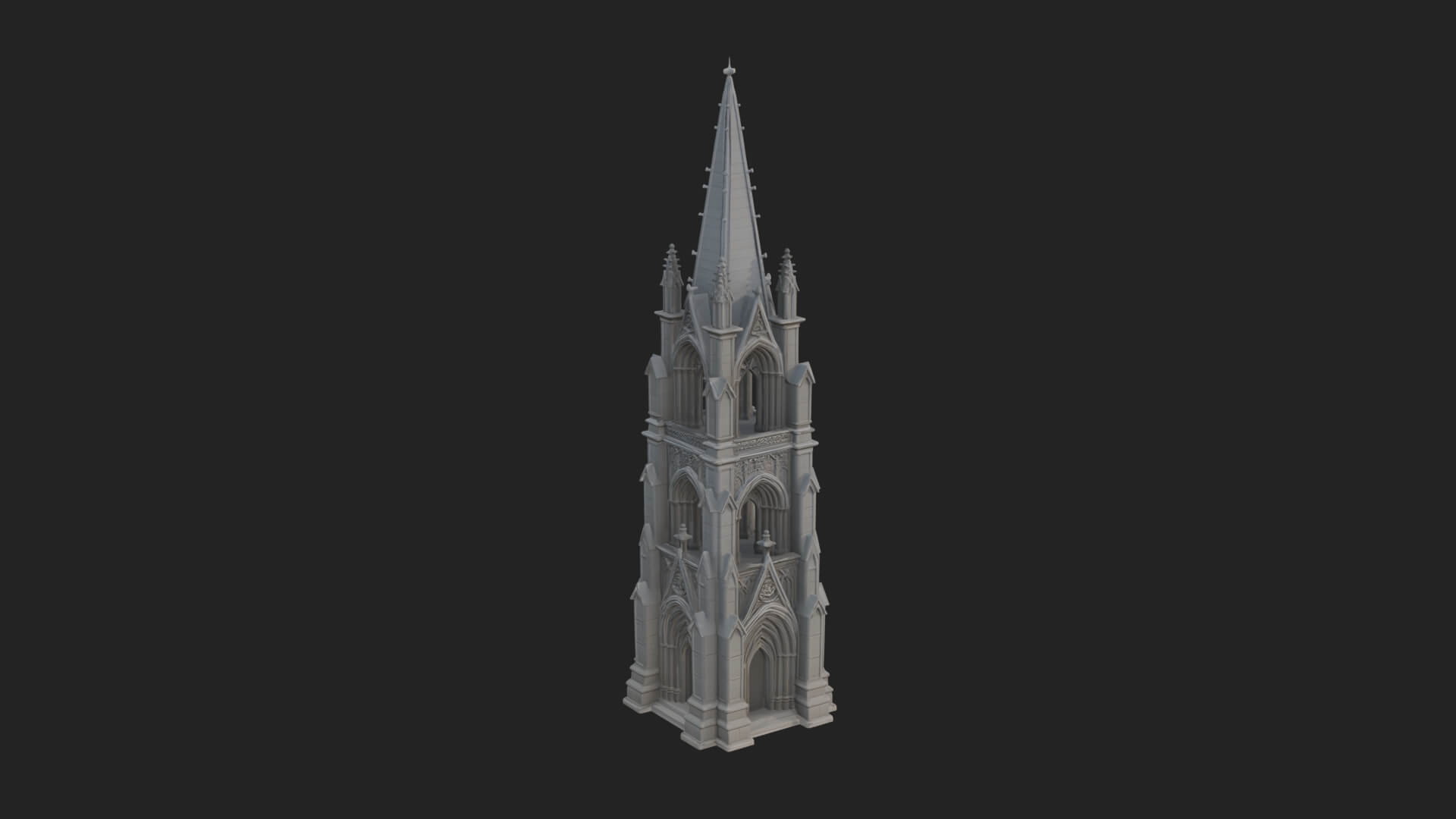 Gothic Spire Tower Design 11 3D Print Model 3D Model