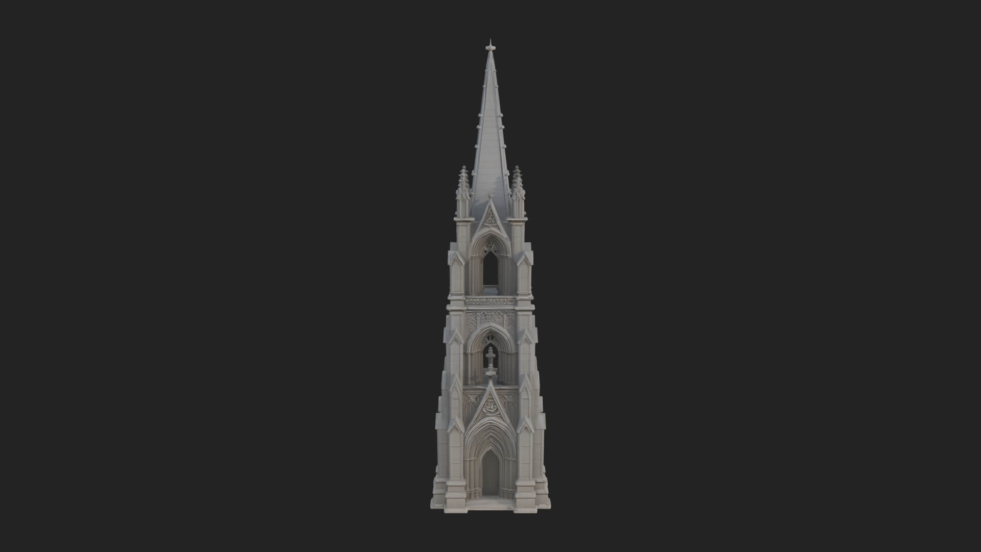 Gothic Spire Tower Design 11 3D Print Model 3D Model