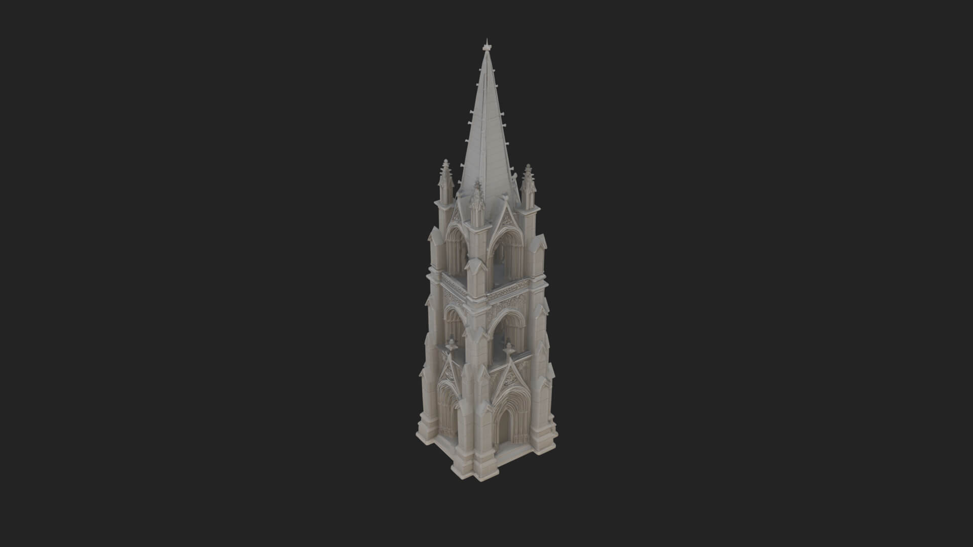 Gothic Spire Tower Design 11 3D Print Model 3D Model