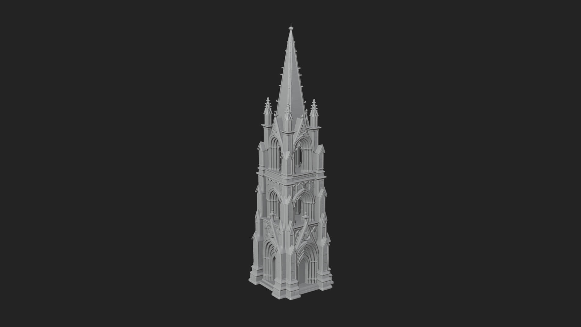 Gothic Spire Tower Design 11 3D Print Model 3D Model