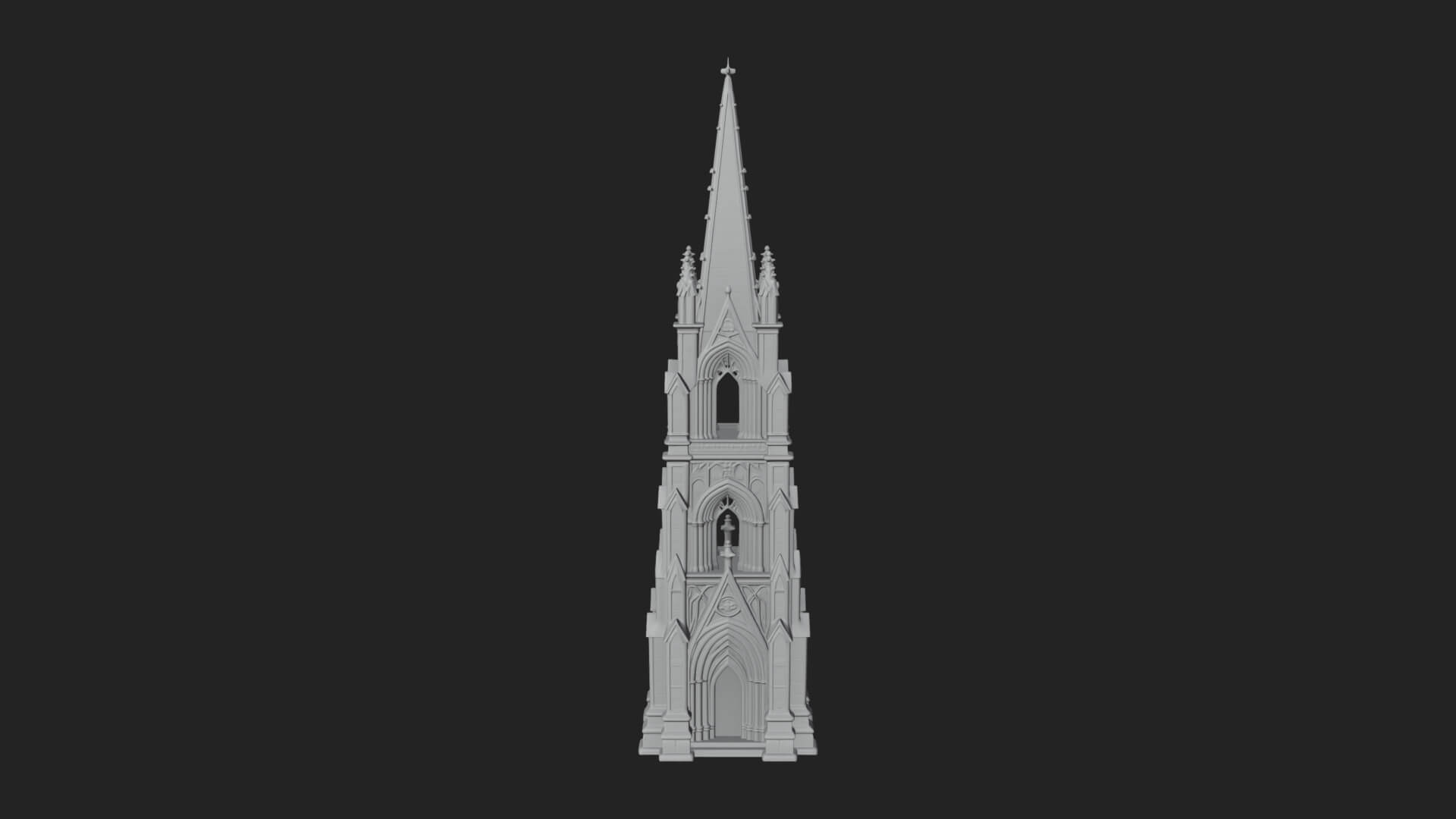 Gothic Spire Tower Design 11 3D Print Model 3D Model