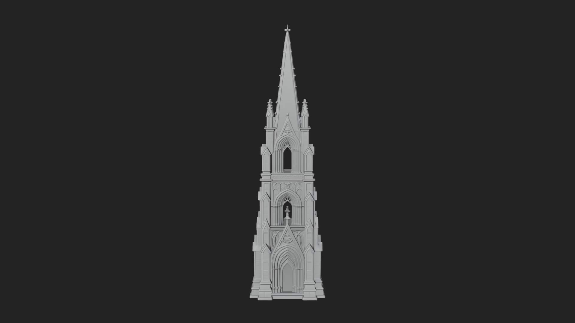 Gothic Spire Tower Design 11 3D Print Model 3D Model