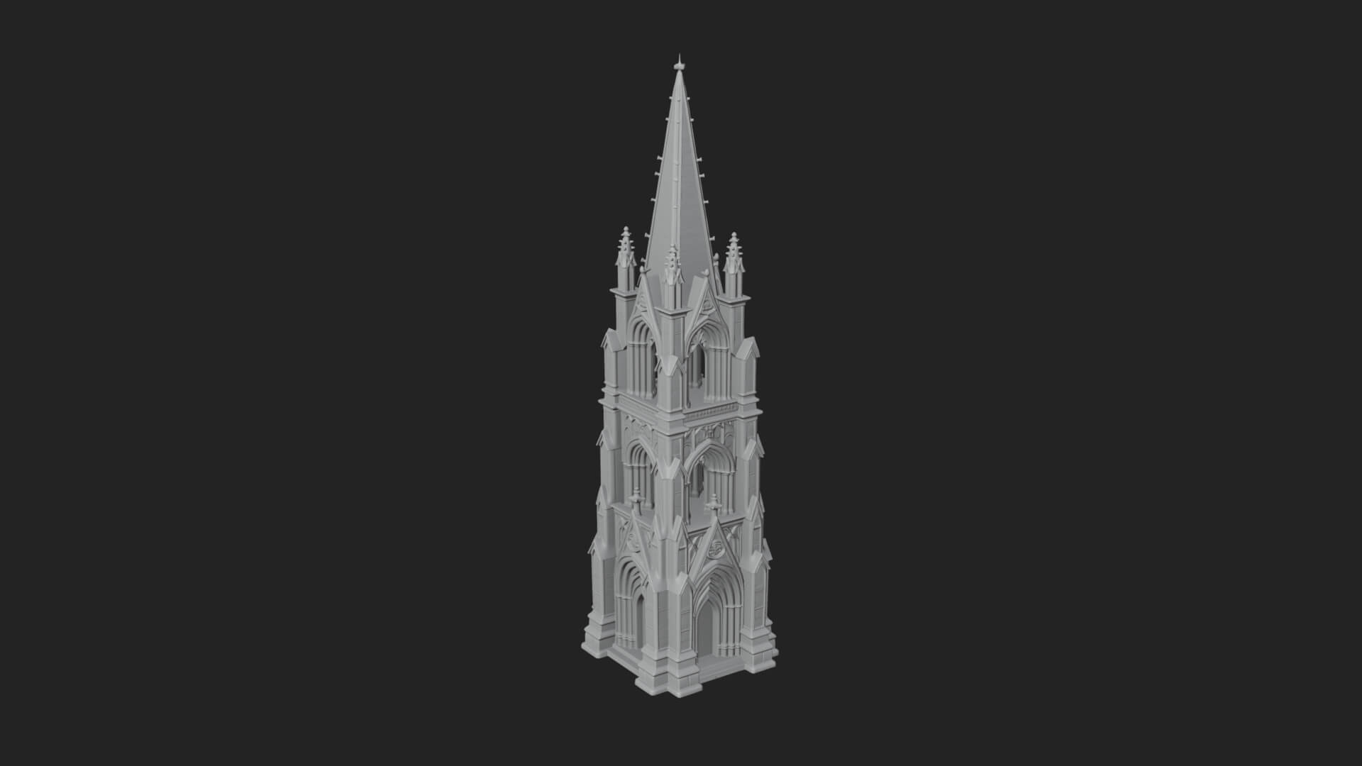 Gothic Spire Tower Design 11 3D Print Model 3D Model