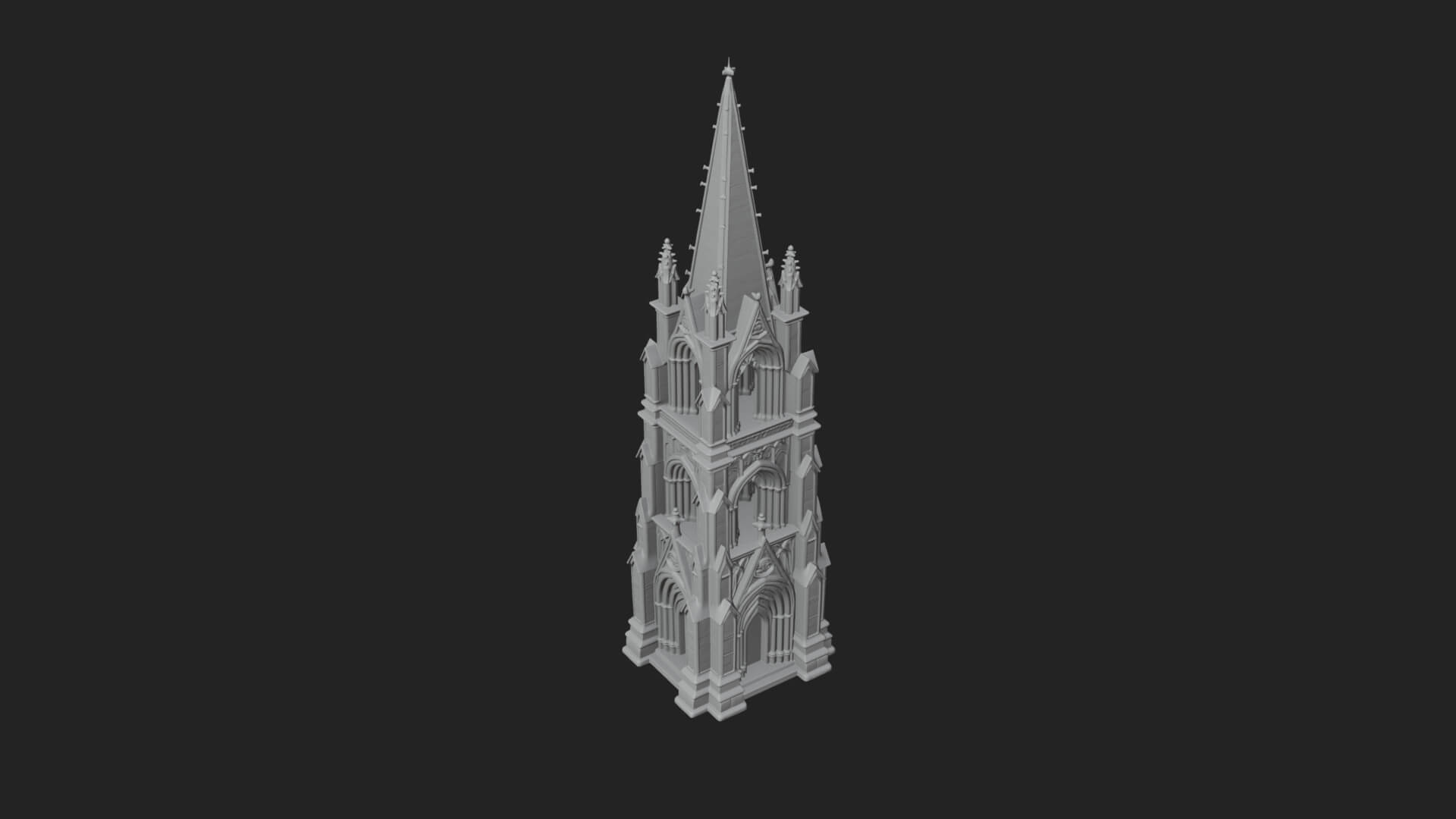 Gothic Spire Tower Design 11 3D Print Model 3D Model