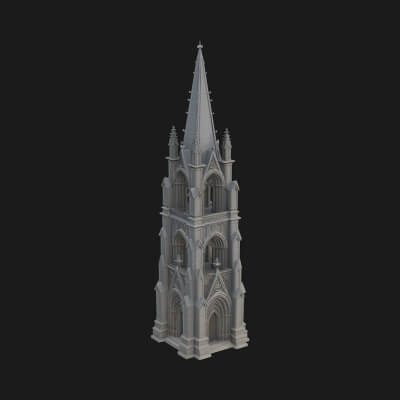 Gothic Spire Tower Design 11 3D Print Model
