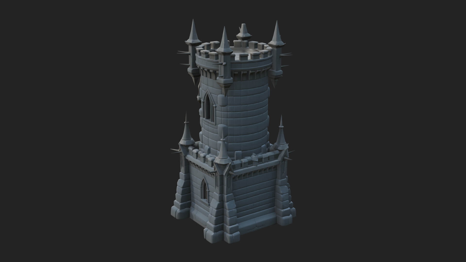 Gothic Spire Tower Design 12 3D Print Model 3D Model