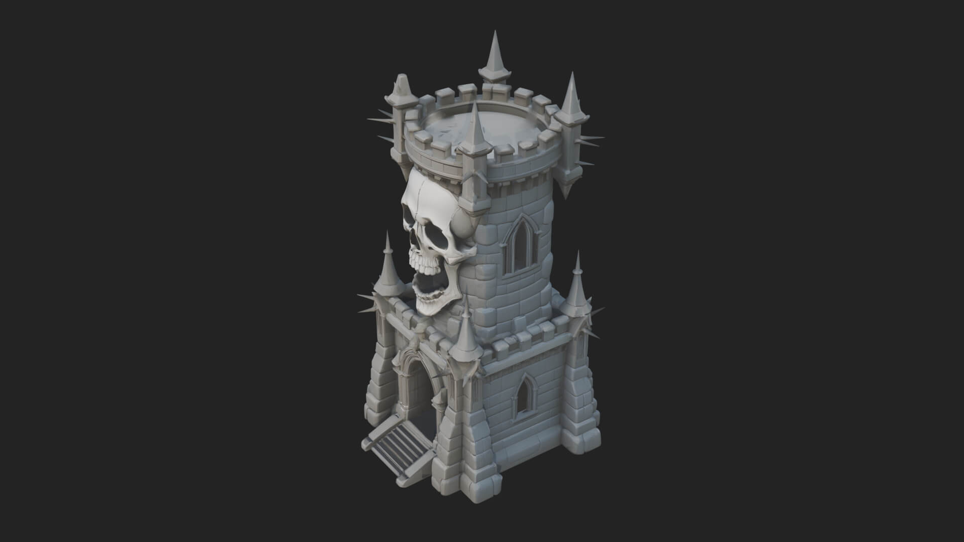 Gothic Spire Tower Design 12 3D Print Model 3D Model