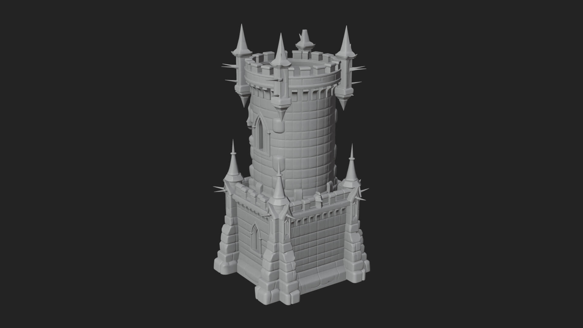 Gothic Spire Tower Design 12 3D Print Model 3D Model