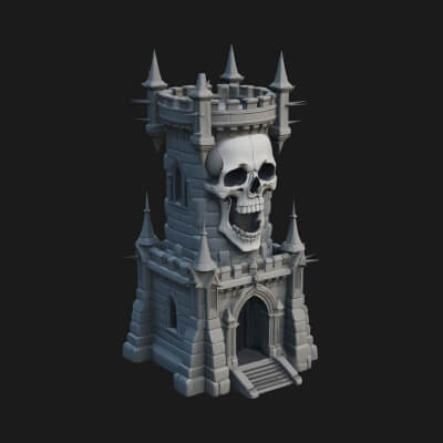 Gothic Spire Tower Design 12 3D Print Model