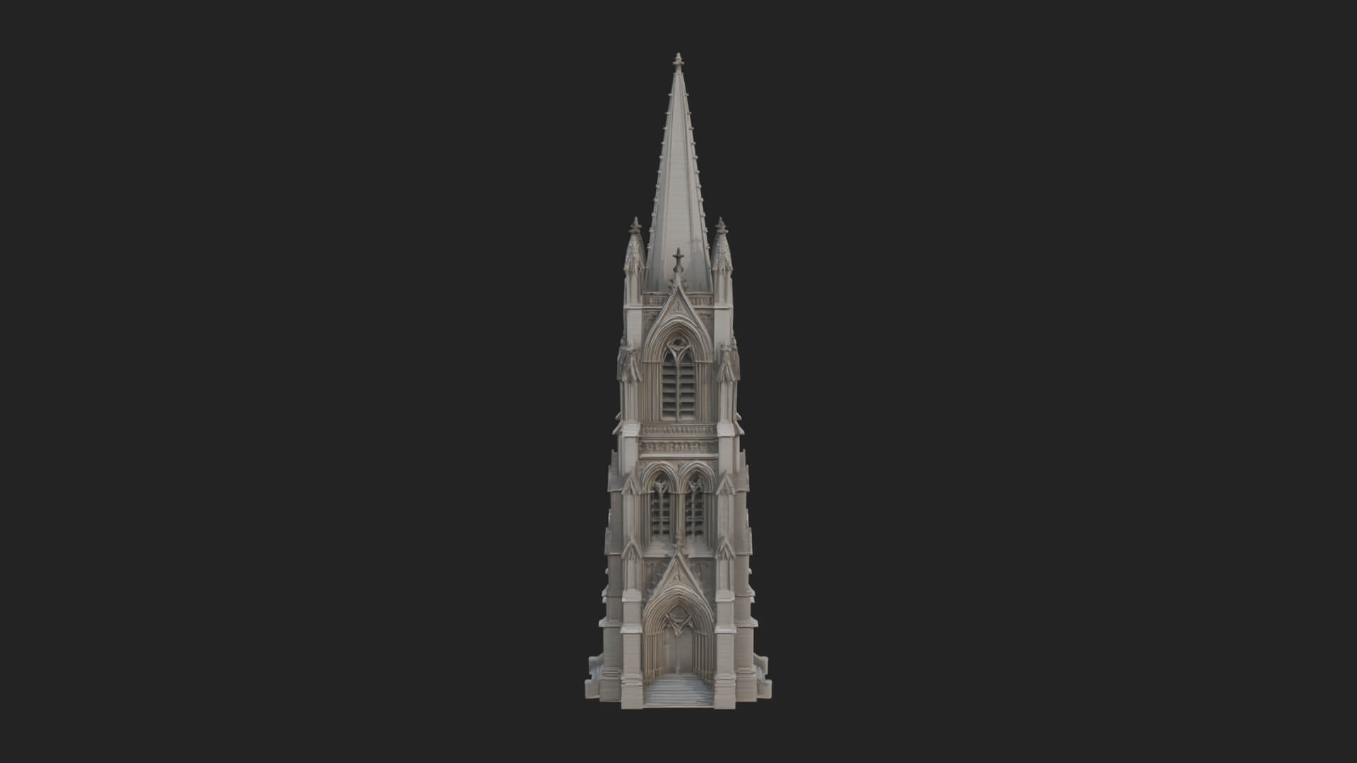 Gothic Spire Tower Design 13 3D Print Model 3D Model