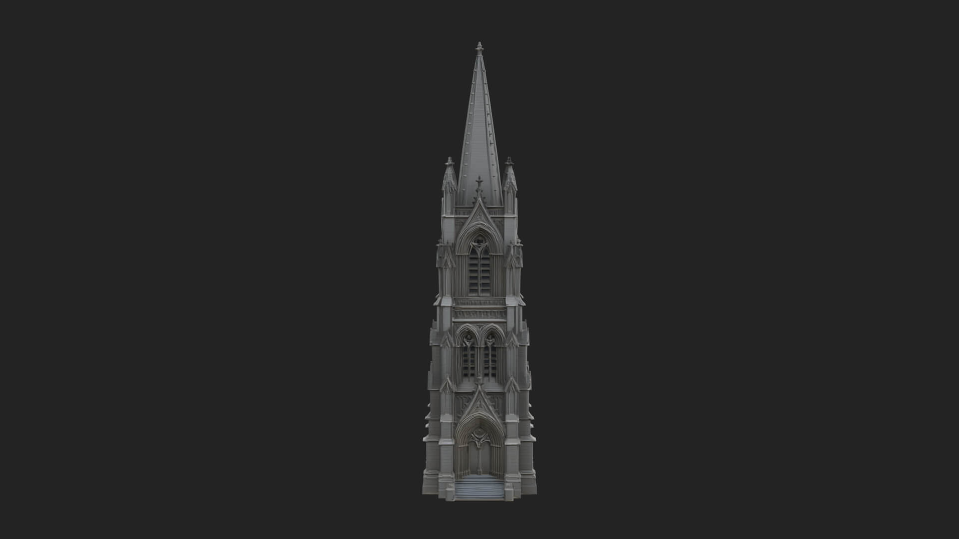 Gothic Spire Tower Design 13 3D Print Model 3D Model