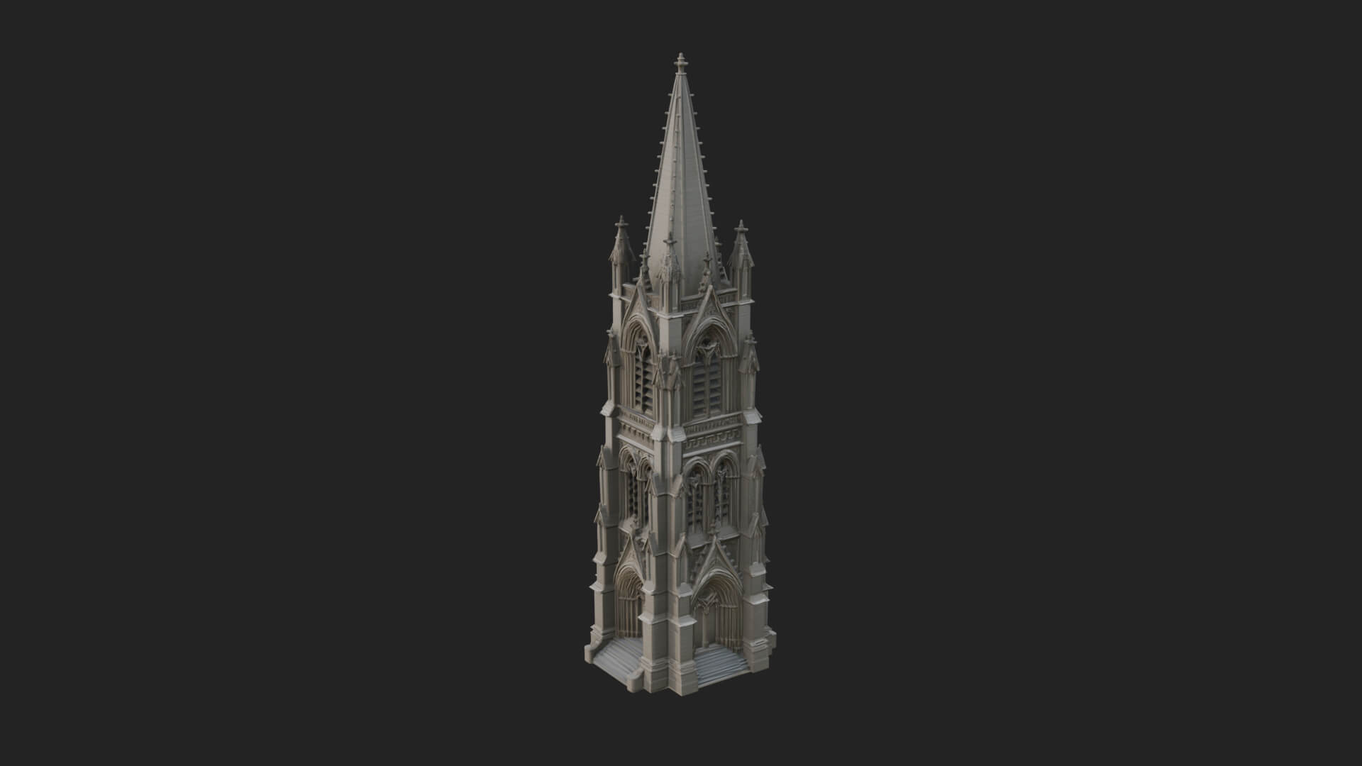 Gothic Spire Tower Design 13 3D Print Model 3D Model